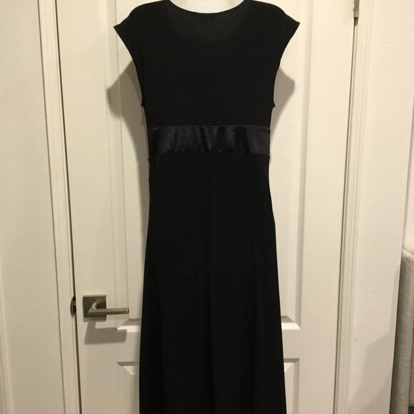 Alain Manoukian Black Satin Bow Dress Size M – Vintage Y2K Parisian Chic - Picture 6 of 13